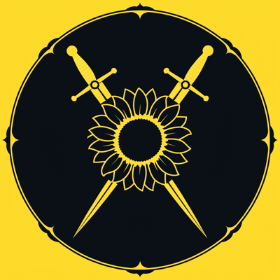 Emblème Mon Webmaster à Auch : épées croisées et tournesol